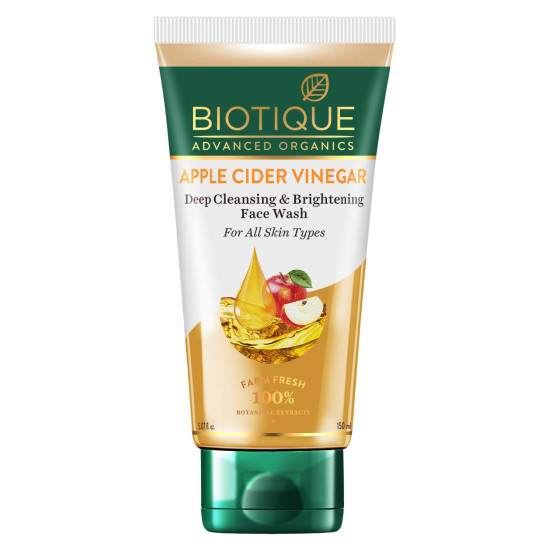 Biotique Apple Cider Vinegar Deep Cleansing Face Wash for All Skin Types, 150ml | Deep Cleansing & E Biotique Apple Cider Vinegar Deep Cleansing Face Wash for All Skin Types, 150ml | Deep Cleansing & E