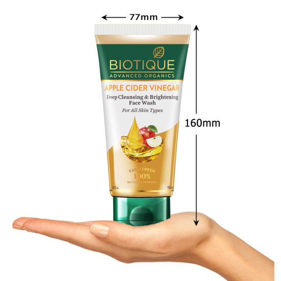 Biotique Apple Cider Vinegar Deep Cleansing Face Wash for All Skin Types, 150ml | Deep Cleansing & E Biotique Apple Cider Vinegar Deep Cleansing Face Wash for All Skin Types, 150ml | Deep Cleansing & E