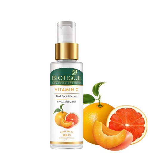 Biotique Vitamin C Dark Spot Solution Serum 30ml | Brightening, Radiant Skin, Reduce Pigmentation |All Skin Tone | SLS & Paraben Free