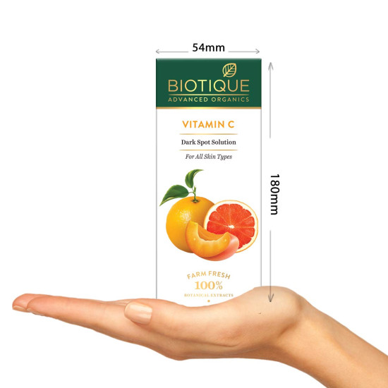 Biotique Vitamin C Dark Spot Solution Serum 30ml | Brightening, Radiant Skin, Reduce Pigmentation |All Skin Tone | SLS & Paraben Free