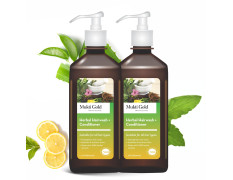 Axiom Mukti Gold Herbal Hairwash + Conditioner | Blend of 15+ Ayurvedic Herbs | For Nourishing Hair, Repairs Dry, Damaged Hair | Paraben & Sulphate Free | For all Hair Types, 400mL (Pack of 2)