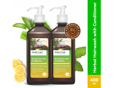 Axiom Mukti Gold Herbal Hairwash + Conditioner | Blend of 15+ Ayurvedic Herbs | For Nourishing Hair, Repairs Dry, Damaged Hair | Paraben & Sulphate Free | For all Hair Types, 400mL (Pack of 2)