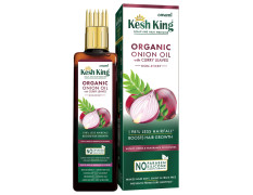 Kesh King Organic Onion Oil With Curry Leaves Reduces Hair Fall Upto 98% and Boosts Hair Growth | Non-Sticky Formula | Fragrance of Flowers | Goodness of Onion, Curry Leaves, Amla & Bhringraj - 100ml