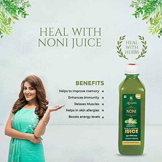 Axiom Ayurveda Noni Juice | Made with Fresh Noni Fruit (Morinda citrifolia) | Rich In Antioxidants | Helpful in Boosting Energy And Immunity | No Added Sugar - 500 ml Axiom Ayurveda Noni Juice | Made with Fresh Noni Fruit (Morinda citrifolia) | Rich In Antioxidants | Helpful in Boosting Energy And Immunity | No Added Sugar - 500 ml