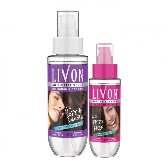 Livon Serum For Women For Dry & Rough Hair For 24 Hour Frizz-Free Smoothness,With Argan Oil & Vitami And Livon Serum, 50ml