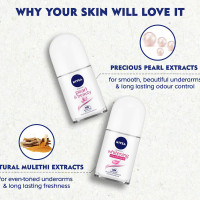 NIVEA Roll On Deodorants, Whitening Smooth Skin and Pearl & Beauty (Pack of 2) - in Eco-Friendly NIVEA Care Box | For Women | Beautiful Underarms & 48H Protection, 100 ml