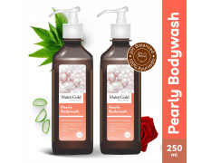 Axiom Mukti Gold Pearly Bodywash 250ml Pack of 2 Useful For All Skin Types, Aloevera Relieves Dry & Ichy Skin, Extra Skin Conditioning For Soft Skin Feel, Made With 100% Herbal Extract