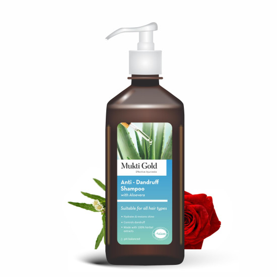 Axiom Mukti Gold Anti-Dandruff Shampoo 400Ml With Aloe Vera | Hydrates & Restores Shine | Controls Dandruff | Made With 100% Herbal Extracts | Ph Balanced Axiom Mukti Gold Anti-Dandruff Shampoo 400Ml With Aloe Vera | Hydrates & Restores Shine | Controls Dandruff | Made With 100% Herbal Extracts | Ph Balanced