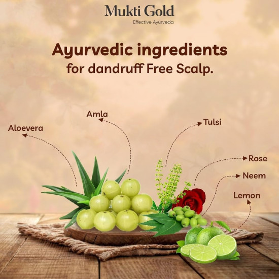 Axiom Mukti Gold Anti-Dandruff Shampoo 400Ml With Aloe Vera | Hydrates & Restores Shine | Controls Dandruff | Made With 100% Herbal Extracts | Ph Balanced Axiom Mukti Gold Anti-Dandruff Shampoo 400Ml With Aloe Vera | Hydrates & Restores Shine | Controls Dandruff | Made With 100% Herbal Extracts | Ph Balanced