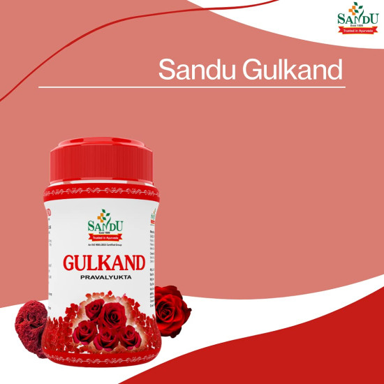 Sandu Gulkand (Pravalyukta) | Made Using Organic Hand-Picked Rose Petals | Excellent Coolant (200 g)