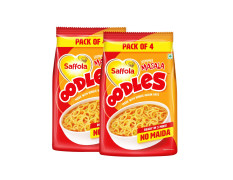 Saffola Oodles, Instant Noodles, Ring Shape, Yummy Masala Flavour, No Maida, Whole Grain Oats, 8 x 46g Pouch (8 serves)