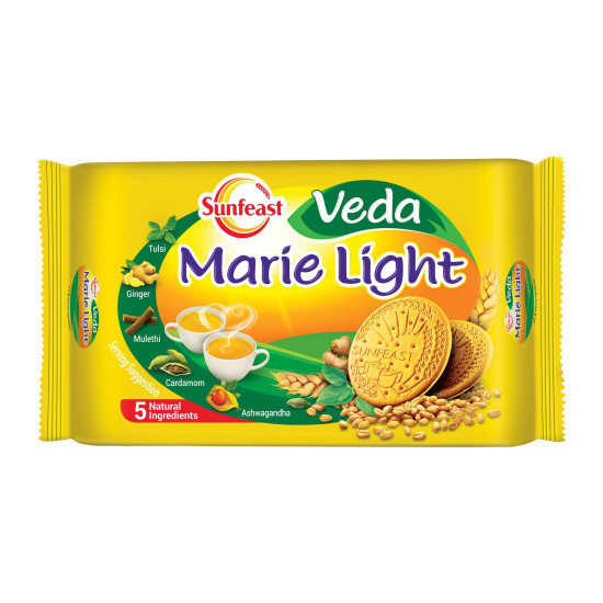 Sunfeast Veda Marie Light (Stay Fresh), 250g - Pack of 8