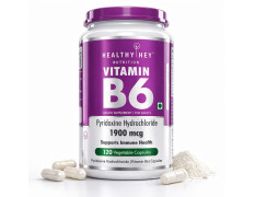 HealthyHey Nutrition Vitamin B6 Pyridoxine -120 Veg. Capsules