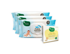 Mother Sparsh After Bite Turmeric Balm for Babies to Prevent Rashes and soothes Mosquito Bites & 98% Water Wipes Pack of 3 (80 pcs Each)