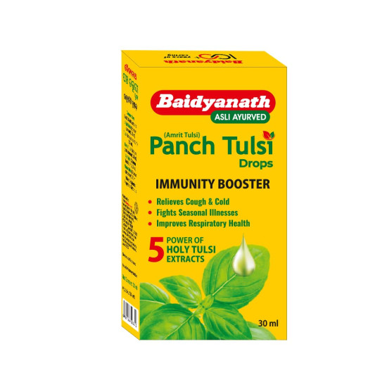 Baidyanath Panch Tulsi Drops - 30 ml | Ayurvedic Immunity Booster with Goodness of Five Types of Tulsi