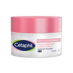 Cetaphil Brightening Night Comfort Cream - 50 g| For Dark Spots, Uneven Skin Tone| Hyaluronic Acid & Niacinamide| Fragrance Free| Dermatologist Recommended