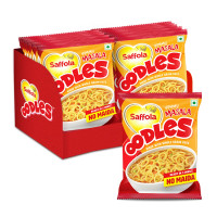 Saffola Oodles, Instant Noodles, Ring Shape, Yummy Masala Flavour, No Maida, Whole Grain Oats, 12 x 53 grams Pouch (12 Serves)