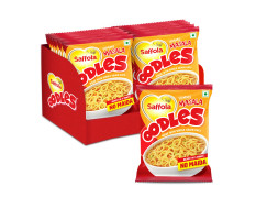 Saffola Oodles, Instant Noodles, Ring Shape, Yummy Masala Flavour, No Maida, Whole Grain Oats, 12 x 53 grams Pouch (12 Serves)