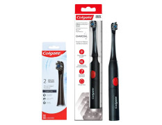 Colgate ProClinical 150 Charcoal Sonic Battery Powered Electric Toothbrush and Colgate 360 Deep Clean Charcoal Toothbrush Replacement Brush Heads - Pack of 2