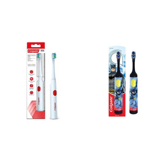 Colgate Proclinical 150 Sonic Battery Powered Toothbrush - 1 Pc & Colgate Kids Batman Battery Power Toothbrush - 1 Pc Combo