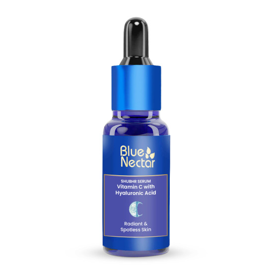 Blue Nectar Vitamin C Serum for Glowing Skin | Natural Oils with Hyaluronic Acid Serum for Face for Deep Hydration | Brightening Moisturizer for Women & Men (9 Herbs, 30 ml)