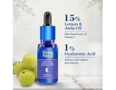 Blue Nectar Vitamin C Serum for Glowing Skin | Natural Oils with Hyaluronic Acid Serum for Face for Deep Hydration | Brightening Moisturizer for Women & Men (9 Herbs, 30 ml)