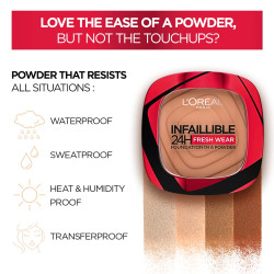 L'Oreal Paris Infallible 24H Fresh Wear Foundation in a Powder, 140 Golden Beige, 9g