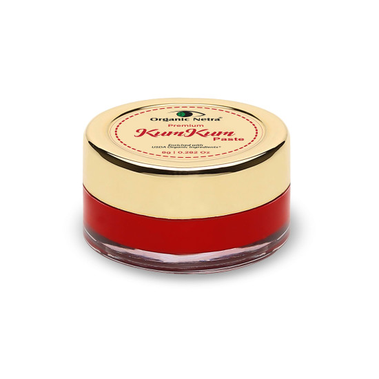Organic Netra Sindoor/Kumkum Paste | Waterproof Long lasting, Smudge Proof Sindoor | Pure and Natural Deep Red Colour, Long lasting | Enriched with Natural and Organic Ingredients -8gm
