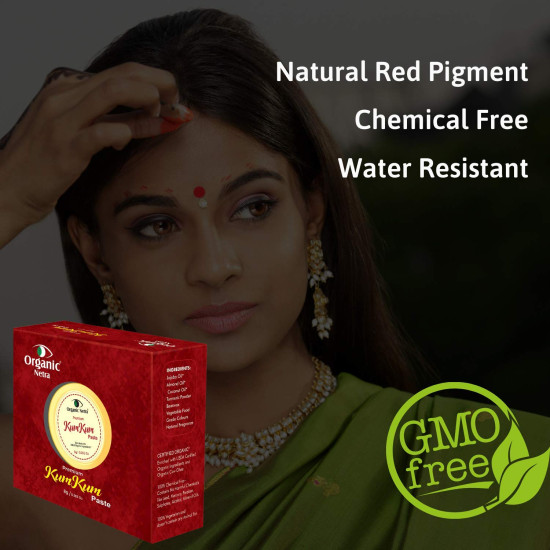 Organic Netra Sindoor/Kumkum Paste | Waterproof Long lasting, Smudge Proof Sindoor | Pure and Natural Deep Maroon Colour, Long lasting | Enriched with Natural and Organic Ingredients -8gm