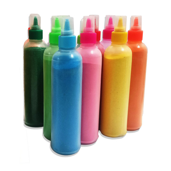 CraftVatika 12 Rangoli Kolam Colour Powder Tube Kit, Diwali Decoration Items Bottles Tool Floor Art Rang for Home Navratri Pongal Pooja Mandir Decor (Pack of 12) (1 Box- 12 Bottle)