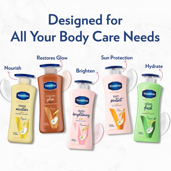 Vaseline Intensive Care, Deep Moisture Nourishing Body Lotion, 400ml, for Radiant, Glowing Skin, with Glycerin, Non-Sticky, Fast Absorbing, Daily Moisturizer for Dry, Rough Skin, For Men & Women