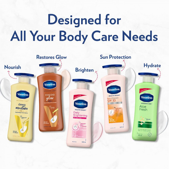 Vaseline Intensive Care, Deep Moisture Nourishing Body Lotion, 600ml, for Radiant, Glowing Skin, with Glycerin, Non-Sticky, Fast Absorbing, Daily Moisturizer for Dry, Rough Skin, For Men & Women