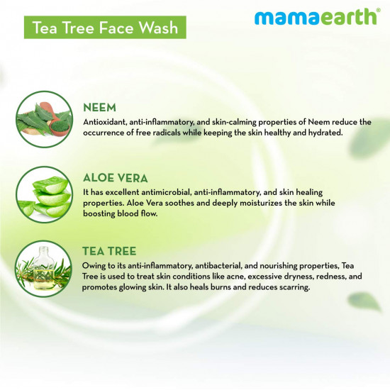 Mamaearth Tea Tree Face Wash with Neem for Acne & Pimples – 250ml