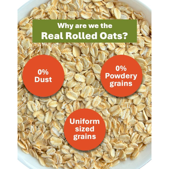 True Elements Rolled Oats 4kg - Protein Oats | 100% Wholegrain | Rolled Oats for Breakfast | High Fibre Cereals | Gluten Free | Oats for Weight Management True Elements Rolled Oats 4kg - Protein Oats | 100% Wholegrain | Rolled Oats for Breakfast | High Fibre Cereals | Gluten Free | Oats for Weight Management