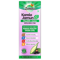 Zandu Karela Jamun Juice 1L, Controls Blood Sugar, Diabetes Care, with 3 added Herbs Methi, Neem and Tvak, No Added Sugar or Flavours