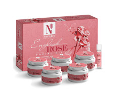NutriGlow Natural’s English Rose Facial Kit with Natural Rose Extracts for Radiant & Glowing Skin, (250g+10ml)