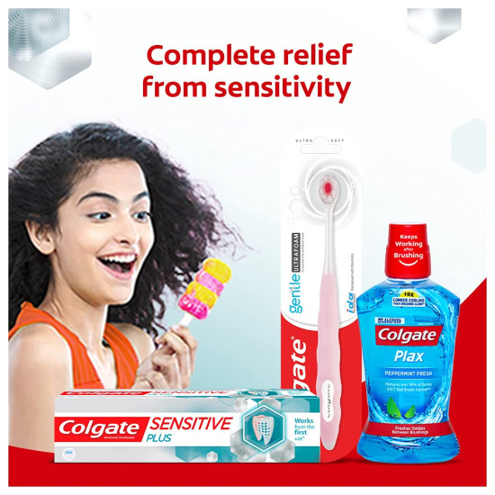 Colgate Sensitive Plus Sensitivity Relief Toothpaste, Pack Of 140g (70g X 2) , With PRO-ARGIN Technology, Clinically Proven Formula Provides INSTANT Relief From Tooth SensitivityÂ