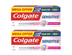 Colgate  Sensitive Everyday Protection Toothpaste,320G,2 Pack Of 160G Twin Pack (80Gx4), Specifically Developed  For Sensitive Teeth&Healthy Gums, Colgate Toothpaste For Prevention Of Cavities&Plaque