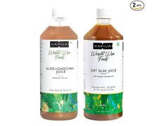 Kapiva Get Slim Juice + Aloe Vera and Garcinia Juice | Cold-pressed Combo for Better Metabolism and Healthy Weight Management (1L each)
