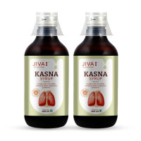 Jiva Ayurveda Kasna Syrup 200ml | 100% Ayurvedic, Non-Sedative Formula Comforts All Types Of Coughs & Respiratory Issues | Helps With Bronchitis, Asthma & Other Bronchiole Disorders (Pack of 2)