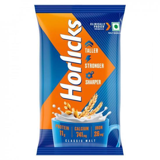 Horlicks Classic Malt Standard 400/450gm Pouch (weight may vary)