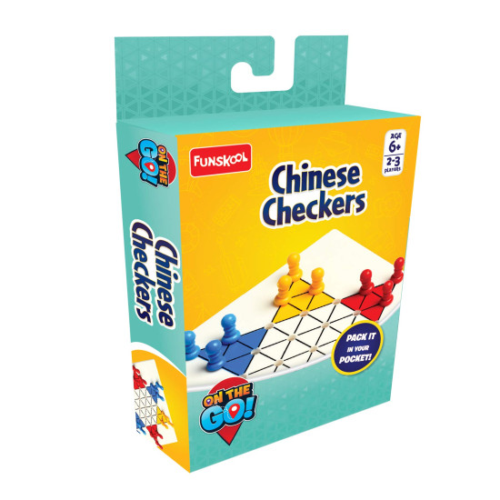 Funskool Games, Travel Chinese Checkers, The Classic Strategy Board Game, Portable Classic Travel Games, for Kids & Family, 2-6 Players, Ages 6 & Above