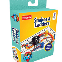 Funskool Games - Travel Snakes & Ladders, The Classic Children Board Game, Portable Classic Travel Games, Kids & Family, 2-4 Players, 4 & Above