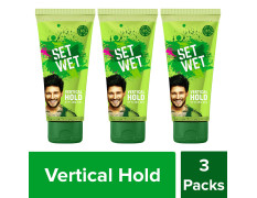 Set Wet Hair Gel For Men, Vertical Hold, Strong Hold, Tube, 100 ml (Pack of 3)