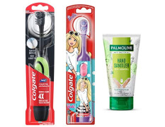 Colgate 360 Charcoal Battery Power Toothbrush, Pc | Colgate Kids Barbie Electric Battery Toothbrush, Pc (Daughter and Mother) (Combo)