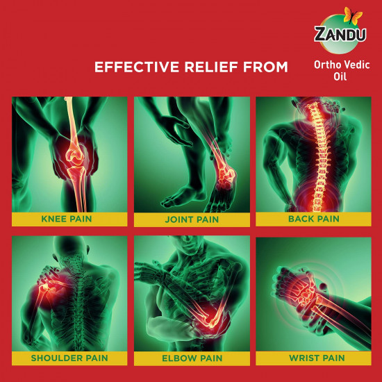 Zandu Ortho Vedic Oil - 120ml | Ayurvedic Oil for Relief from Knee and Joint Pain,Muscle Pain, Osteoarthritis Visible Improvement in 7 days