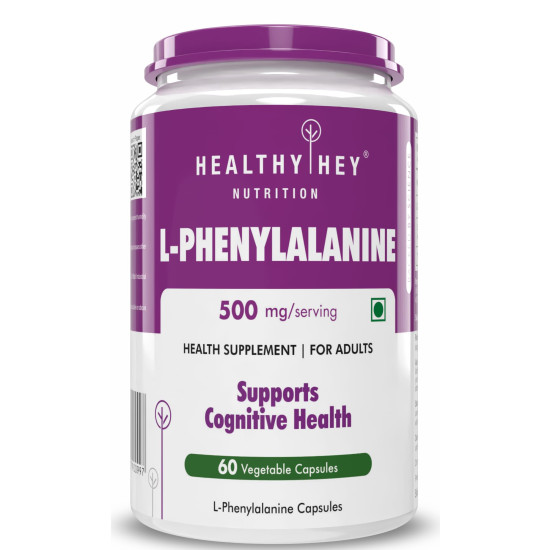 HealthyHey Nutrition L-Phenylalanine 60 Vegetarian Capsules - Gluten Free - Non GMO