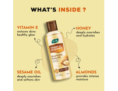 Joy Honey & Almonds Body Oil – After-Bath Daily-Use Badam Massage Oil with Vitamin E & Sunscreen | Full-Body Relaxation, Dry-Skin & Winter Moisture | 200 ml