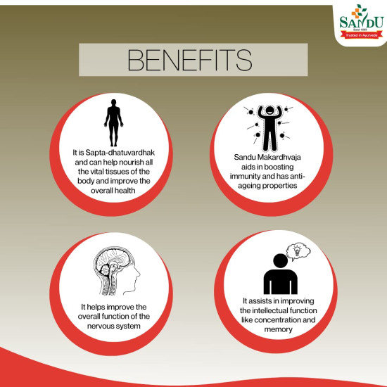 Sandu Makardhvaja | Ayurvedic Tonic for All Body Tissues | 10 Tabs