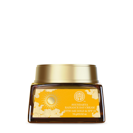 Forest Essentials Soundarya Radiance Cream With 24K Gold & SPF 25|Iconic & Illuminating|Unisex Facial Moisturiser For Premature Ageing|UV Protection,15 gm